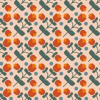 Retro Seamless Flower Damask Surface Scandinavian Pattern Wallpaper Background vector