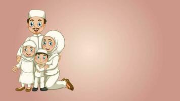 Muslim family animation with white background video