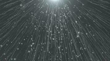 White meteor shower wavy particles falling with sparkling particles , particles background video