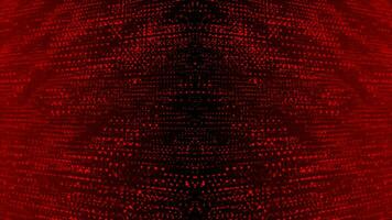 Animated red color abstract futuristic cyberspace technology background. Sci-fi particles background video