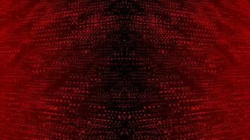 Animated red color abstract futuristic cyberspace technology background. Sci-fi particles background video