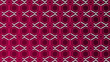 vit rader rör på sig över hexagonal mönster magenta röd Färg bakgrund video