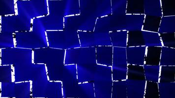 blue color square shape background with glowing light rays background video