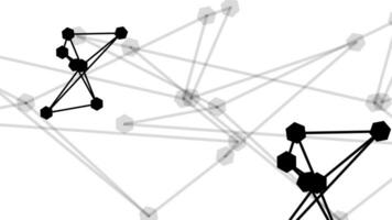 negro color hexagonal formas conectado con líneas antecedentes video
