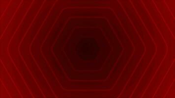 Red color hexagon shape repeating pattern simple background video