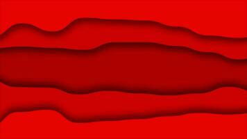 Red color 3d depth curly pattern layers background video