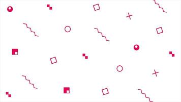 Magenta red random abstract shapes pop style Minimal white background video