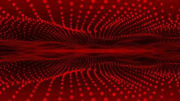 Red particles flowing Fluid waves background. Abstract Liquid Pattern background video