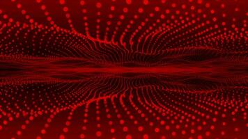 Red particles flowing Fluid waves background. Abstract Liquid Pattern background video