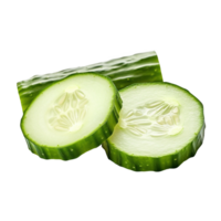 Cucumber slices isolated on transparent background, created with generative AI png