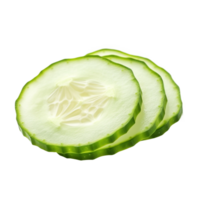 Cucumber slices isolated on transparent background, created with generative AI png