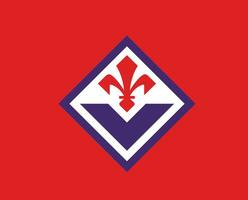 Fiorentina Club Symbol Logo Serie A Football Calcio Italy Abstract Design Vector Illustration With Red Background