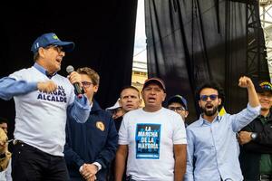 Bogota, Colombia, 16 August 2023. General Jorge Luis Vargas at the march asking for Gustavo Petro impeachment. Peaceful protest. La Marcha de la Mayoria. photo