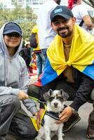 Bogota, Colombia, 16 August 2023. March asking for Gustavo Petro impeachment. Peaceful protest march in Bogota Colombia against the government of Gustavo Petro called La Marcha de la Mayoria. photo