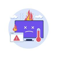 Computer overheating problem illustration concept vector