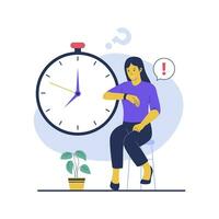 Flat design of wait a minute vector