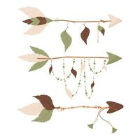 Set of vector illustrations of arrows in boho style.