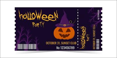 Layout of the Halloween Party Ticket Template. vector