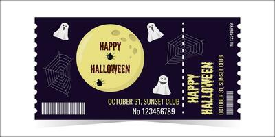 Layout of the Halloween Party Ticket Template. vector