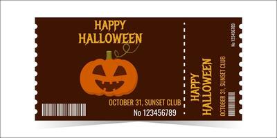 Layout of the Halloween Party Ticket Template. vector