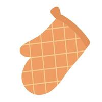 Kitchen potholder in the form of a mitten, with a pattern. Objects Are Repainted. vector
