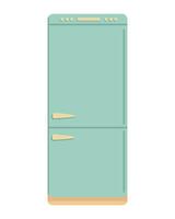 Cute blue refrigerator in flat style. All Objects Are Repainted. vector