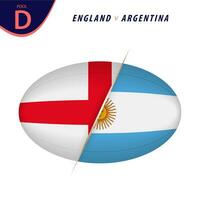 rugby competencia Inglaterra v argentina . rugby versus icono. vector