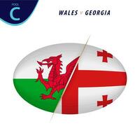 Rugby competition Wales v Georgia . Rugby versus icon. vector