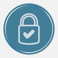 candado con cheque marca icono. usuario intimidad seguridad y encriptación la seguridad cibernética concepto. vector