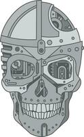 industrial, mechanical skull vector