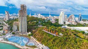 large letters PATTAYA Aerial view of Pattaya , Thailand photo