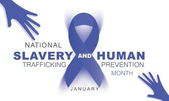 National Slavery and Human Trafficking prevention month. background, banner, card, poster, template. Vector illustration.