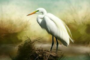 Heron bird. Generate Ai photo