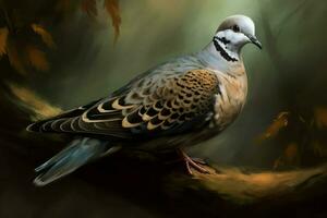 Turtle dove digital art. Generate Ai photo