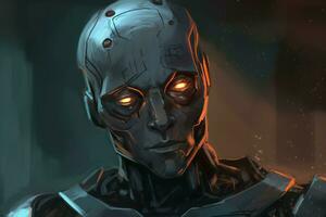 Cyborg robot. Generate Ai photo