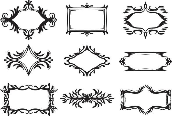 vintage elements frame hand drawn