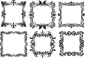 vintage elements frame hand drawn vector