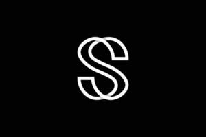 Creative minimal style professional initial letter s logo design template on black background vector