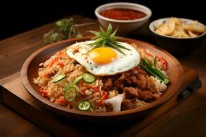 nasi goreng un delicioso indonesio comida foto