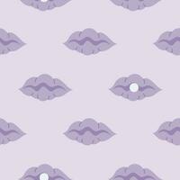 Seashells simple doodle seamless pattern. Lilac summer beach sea background. Vector illustration