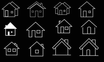 Home Icon Set. Contains such Icons as House, Property, Church, Garage, Smart Home and more. House vector icon set. Set of home icon, Thin outline shape of house vector. Simple collection of home icon.