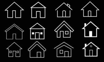 Home Icon Set. Contains such Icons as House, Property, Church, Garage, Smart Home and more. House vector icon set. Set of home icon, Thin outline shape of house vector. Simple collection of home icon.