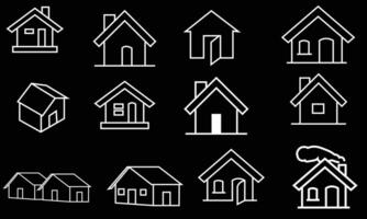 Home Icon Set. Contains such Icons as House, Property, Church, Garage, Smart Home and more. House vector icon set. Set of home icon, Thin outline shape of house vector. Simple collection of home icon.