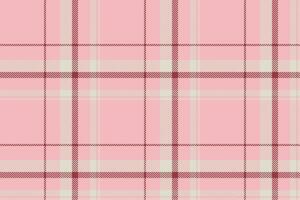 Plaid background, check seamless pattern in pink. Vector fabric texture for textile print, wrapping paper, gift card or wallpaper.