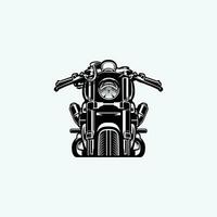 Cafe Racer Vector Front View. Half View Bike Vector Art Illustration Isolated on White Background