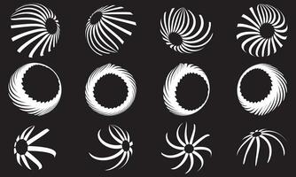 resumen circulo rayas logo colección vector