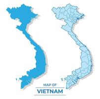 Vector Vietnam map set simple flat and outline style illustration