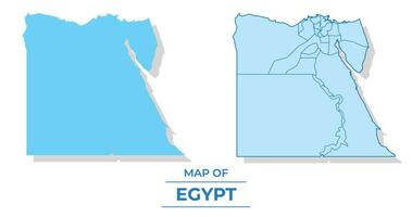 Vector Egypt map set simple flat and outline style illustration