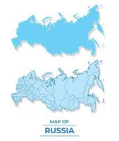 vector Rusia mapa conjunto sencillo plano y contorno estilo ilustración