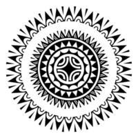 redondo tatuaje geométrico ornamento maorí estilo. negro y blanco vector